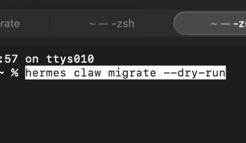 Dry-run migration command in terminal